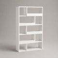 Bibliothèque 180 x 100 x 30 cm blanche en bois avec étagères ouvertes asymétriques