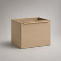 Meuble sous vasque 80 cm en bois chêne clair avec façade à tiroir et rangement de salle de bain