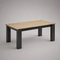 Table à manger 180 x 90 x 75 cm marron effet bois avec plateau rectangulaire et pieds en acier noir