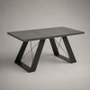 Table à manger 180 x 90 x 75 cm noire avec plateau rectangulaire et pieds en acier