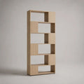 Bibliothèque en bois effet chêne clair avec étagères ouvertes et rangements modulaires 80 x 35 x 180 cm