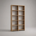 Bibliothèque 180 x 100 x 30 cm chêne clair en bois avec 10 compartiments ouverts rectangulaires