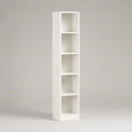 Bibliothèque étagère 40 x 30 x 180 cm blanche avec 5 compartiments ouverts